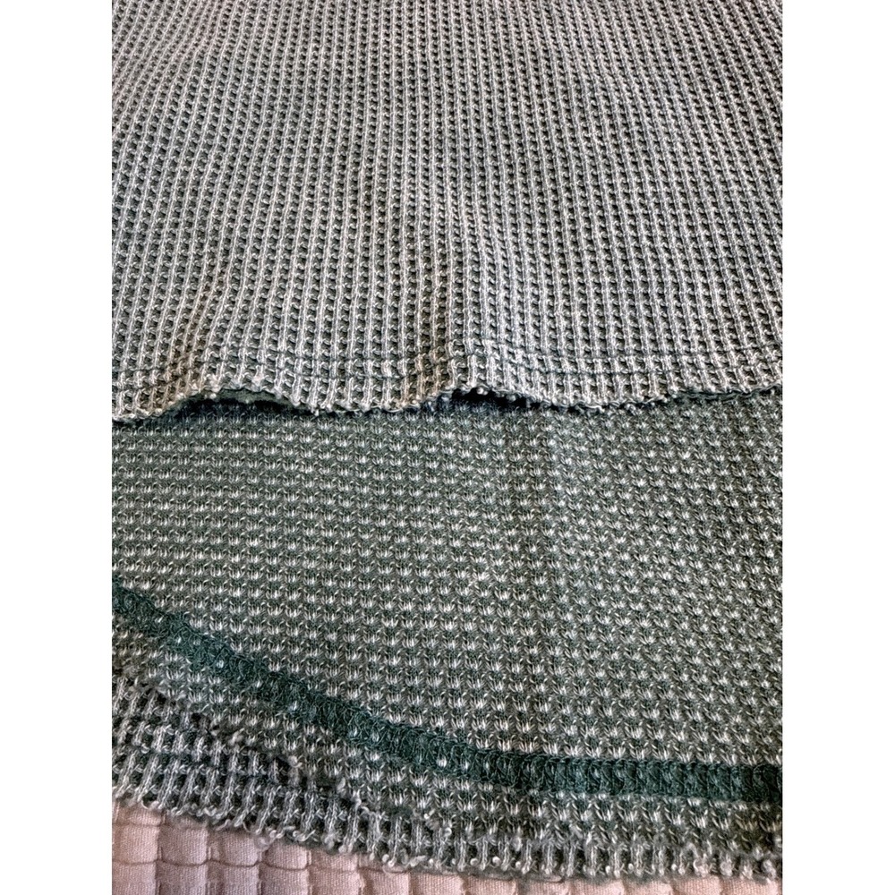 Womens Sage Green Beachy Lightweight Waffle Knit Henley Hoodie Indie Oversized - Picture 10 of 12